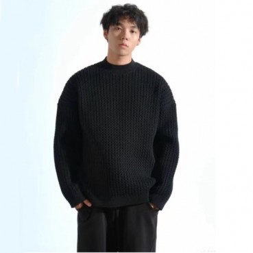발렌시아가 남성 블랙 크루넥 니트 - Balenciaga Mens Black Knits 