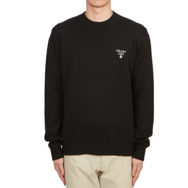 프라다 남성 크루넥 블랙 스웨터 - Prada Mens Black Sweaters 