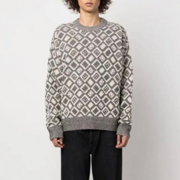 아크네 남/녀 크루넥 그레이 니트 - Acne Unisex Gray Knits 