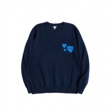 로에베 남성 네이비 크루넥 스웨터 - Loewe Mens Navy Sweaters 