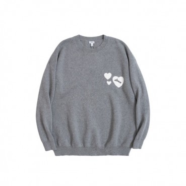 로에베 남성 그레이 크루넥 스웨터 - Loewe Mens Gray Sweaters 