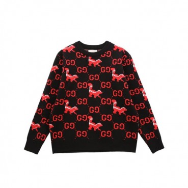 구찌 남성 블랙 크루넥 스웨터 - Gucci Mens Black Sweaters 