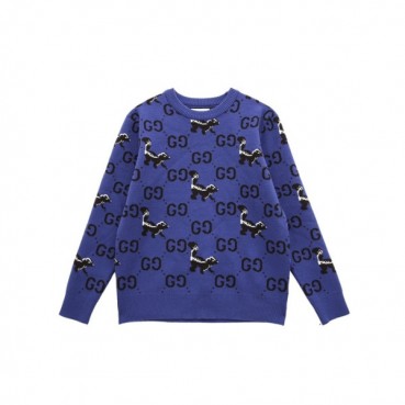 구찌 남성 블루 크루넥 스웨터 - Gucci Mens Blue Sweaters 