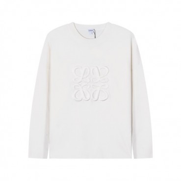 로에베 남성 화이트 크루넥 스웨터 - Loewe Mens White Sweaters 