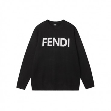 펜디 남성 블랙 크루넥 스웨터 - Fendi Mens Black Sweaters 