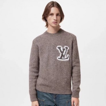 루이비통 남성 그레이 크루넥 니트 - Louis vuitton Mens Gray Knits