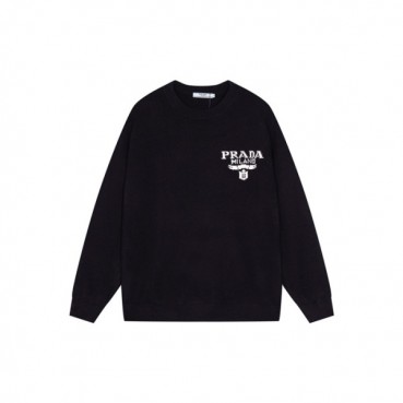 프라다 남성 크루넥 블랙 스웨터 - Prada Mens Black Sweaters 