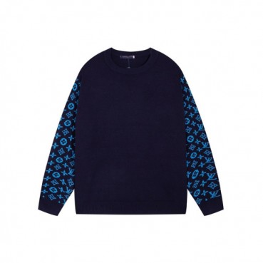 루이비통 남성 네이비 크루넥 니트 - Louis vuitton Mens Navy Knits