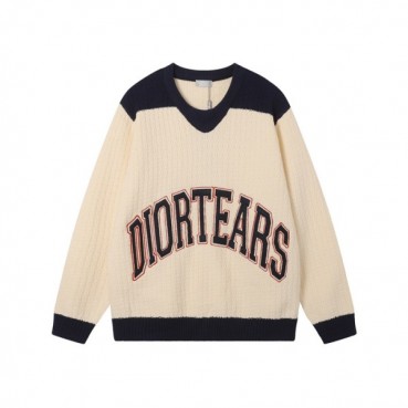 디올 남성 아이보리 크루넥 니트 - Dior Mens Ivory Knitwear 