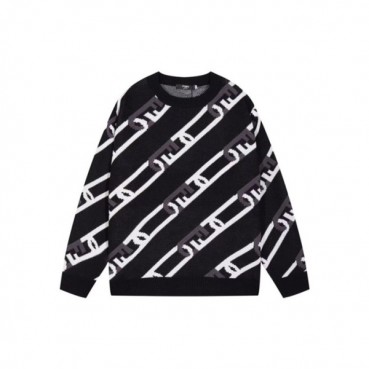 펜디 남성 블랙 크루넥 스웨터 - Fendi Mens Black Sweaters 