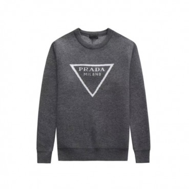 프라다 남성 크루넥 그레이 니트 - Prada Mens Gray Knits 