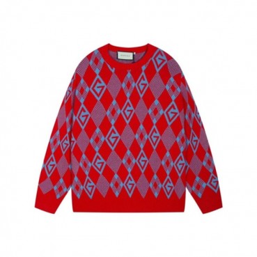 구찌 남성 캐쥬얼 크루넥 레드 스웨터 - Gucci Mens Red Sweaters