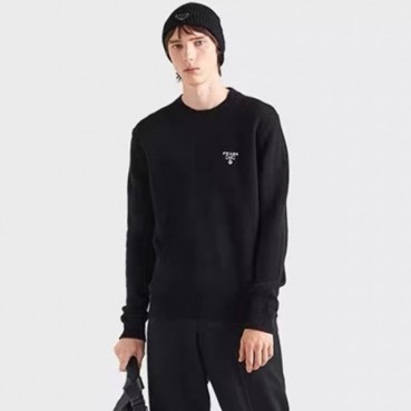프라다 남성 크루넥 블랙 스웨터 - Prada Mens Black Sweaters 