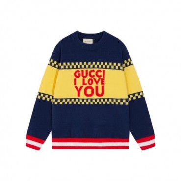 구찌 남성 캐쥬얼 크루넥 네이비 니트 - Gucci Mens Navy Knits 