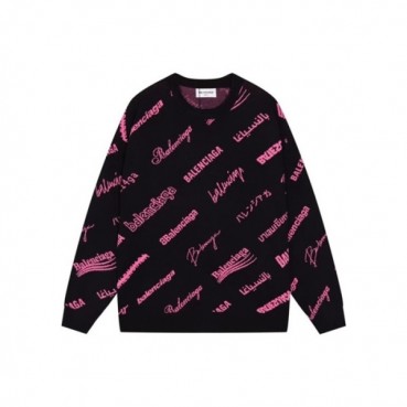 발렌시아가 남성 블랙 크루넥 니트 - Balenciaga Mens Black Knits 
