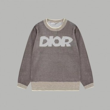 디올 남성 그레이 크루넥 니트 - Dior Mens Gray Knitwear 