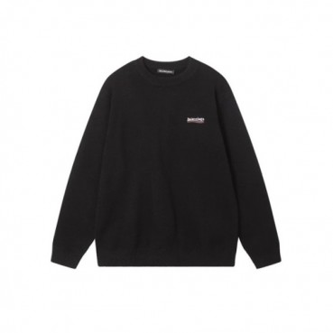 발렌시아가 남성 블랙 크루넥 니트 - Balenciaga Mens Black Knits 