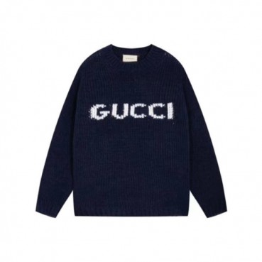구찌 남성 네이비 크루넥 스웨터 - Gucci Mens Navy Sweaters 