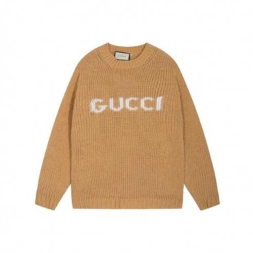 구찌 남성 카멜 크루넥 스웨터 - Gucci Mens Camel Sweaters 