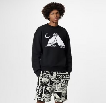 루이비통 남성 크루넥 니트 - Louis vuitton Mens Black Knitwear 