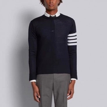 톰브라운 남성 네이비 니트 - Thom Browne Mens Navy Knits 