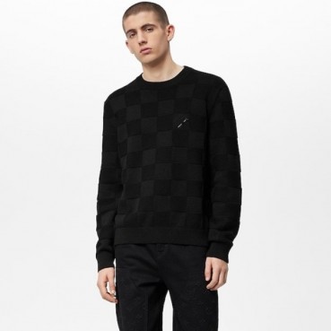 루이비통 남성 블랙 크루넥 니트 - Louis vuitton Mens Black Knits