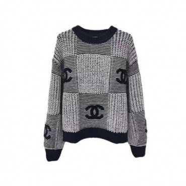 샤넬 여성 그레이 크루넥 니트 - Chanel Womens Gray Knits 