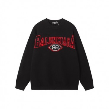 발렌시아가 남성 블랙 크루넥 니트 - Balenciaga Mens Black Knits 