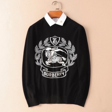 버버리 남성 블랙 크루넥 스웨터 - Burberry Mens Black Sweaters 
