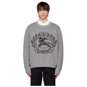 버버리 남성 그레이 크루넥 스웨터 - Burberry Mens Gray Sweaters 