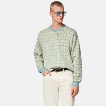 베르사체 남성 블루 이니셜 니트 - Versace Mens Blue Knits 