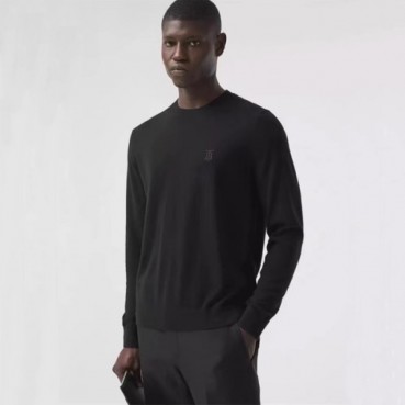 버버리 남성 블랙 크루넥 스웨터 - Burberry Mens Black Sweaters 