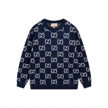 구찌 남성 네이비 크루넥 스웨터 - Gucci Mens Navy Sweaters 