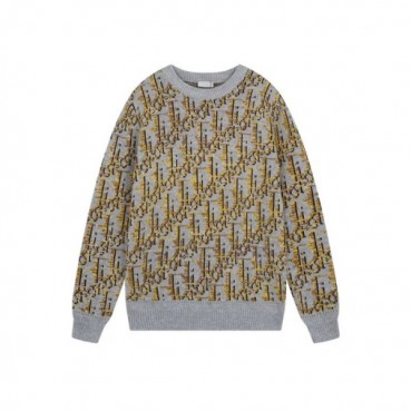 디올 남성 그레이 크루넥 니트 - Dior Mens Gray Knitwear 