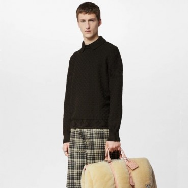 루이비통 남성 블랙 폴로 니트 - Louis vuitton Mens Black Sweaters 
