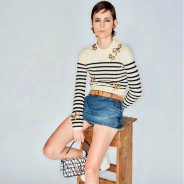 발렌티노 여성 크루넥 화이트 니트 - Valentino Womens White Knits 