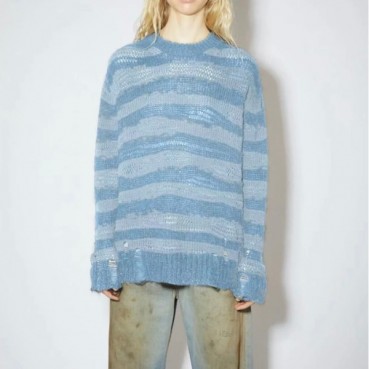 아크네 여성 크루넥 블루 니트 - AcneWomens Blue Knits 