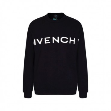 지방시 남성 블랙 크루넥 니트 - Givenchy Mens Black Knits 