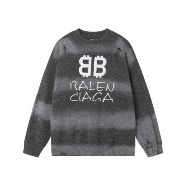발렌시아가 남성 그레이 크루넥 니트 - Balenciaga Mens Gray Knits 