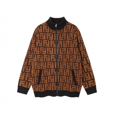 펜디 남성 브라운 집업 니트 - Fendi Mens Brown Sweaters 