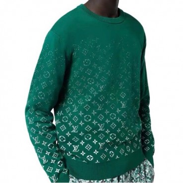 루이비통 남성 그린 크루넥 니트 - Louis vuitton Mens Green Sweaters 