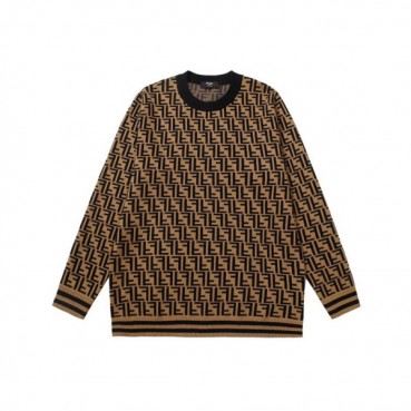 펜디 남성 브라운 크루넥 니트 - Fendi Mens Brown Sweaters 