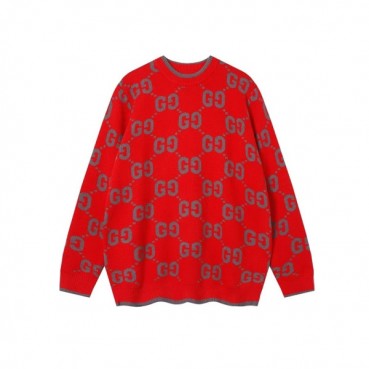 구찌 남성 베이직 레드 스웨터 - Gucci Mens Red Sweaters 