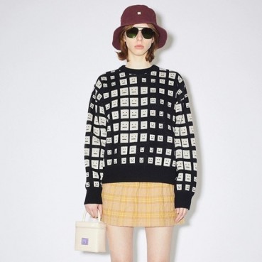 아크네 남/녀 크루넥 블랙 니트 - Acne Unisex Black Knits 