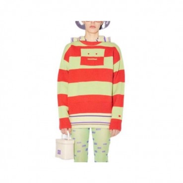 아크네 남/녀 크루넥 레드 니트 - Acne Unisex Red Knits 