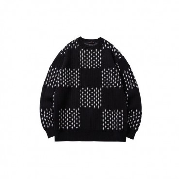루이비통 남성 블랙 크루넥 니트 - Louis vuitton Mens Black Sweaters 