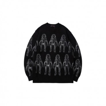 루이비통 남성 블랙 크루넥 니트 - Louis vuitton Mens Black Sweaters 