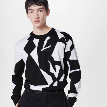 루이비통 남성 블랙 크루넥 니트 - Louis vuitton Mens Black Sweaters 