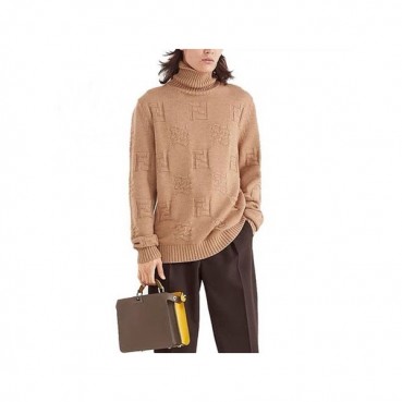 펜디 남성 터틀넥 카멜 니트 - Fendi Mens Camel Sweaters 