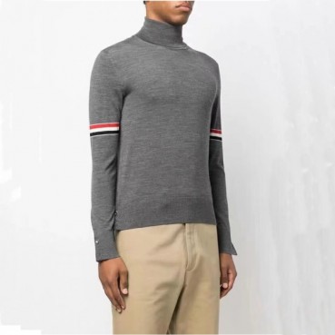 톰브라운 남성 그레이 터틀넥 니트 - Thom Browne Mens Gray Knits 